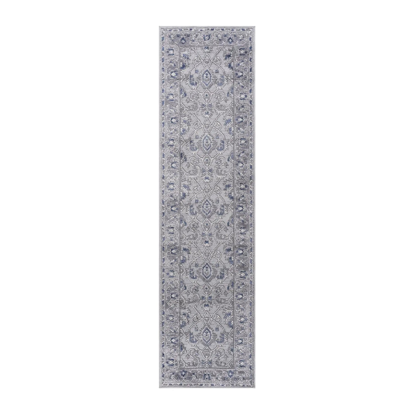 Marfi Trendy Oriental Runner Rug gray-blue with medallion pattern by Unique Piece Furniture on Tampa Home & Garden Store