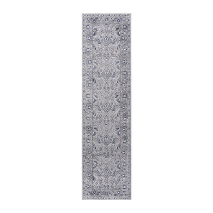 Marfi Trendy Oriental Runner Rug gray-blue with medallion pattern by Unique Piece Furniture on Tampa Home & Garden Store