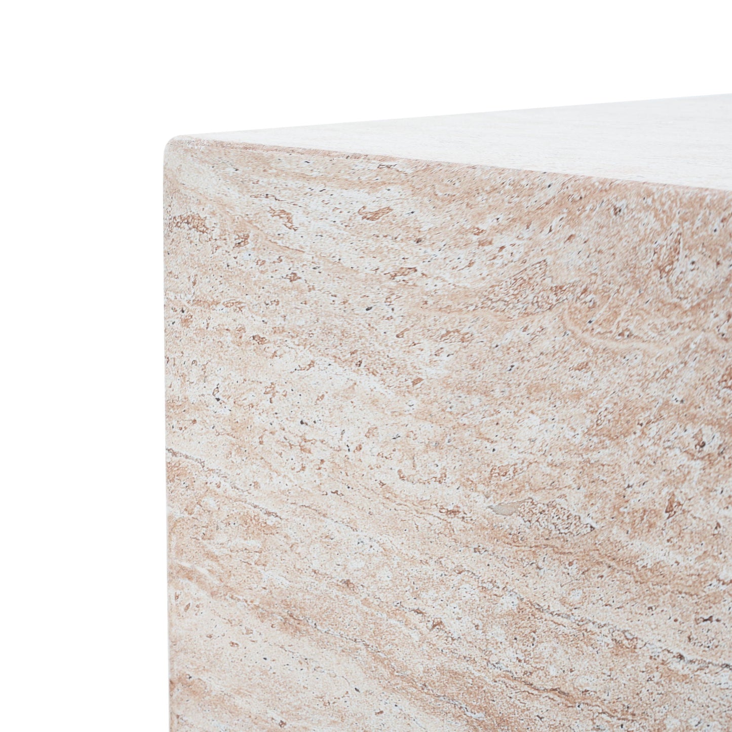 Outdoor Indoor Square Lightweight Side Table with beige stone-look top, HouseOfZazla on Tampa Home & Garden Store