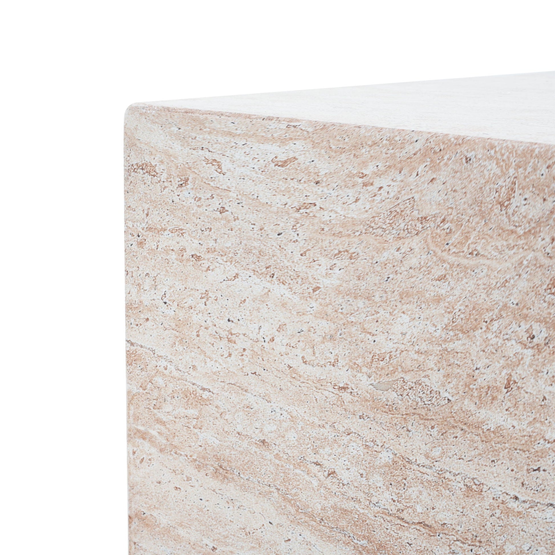 Outdoor Indoor Square Lightweight Side Table with beige stone-look top, HouseOfZazla on Tampa Home & Garden Store
