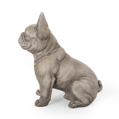 Dog garden statue Outdoor French Bulldog gray concrete finish HouseOfZazla on Tampa Home & Garden Store