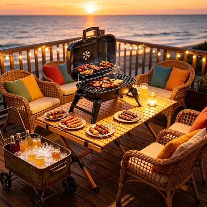 Compact Charcoal Grill For Backyard And Patio