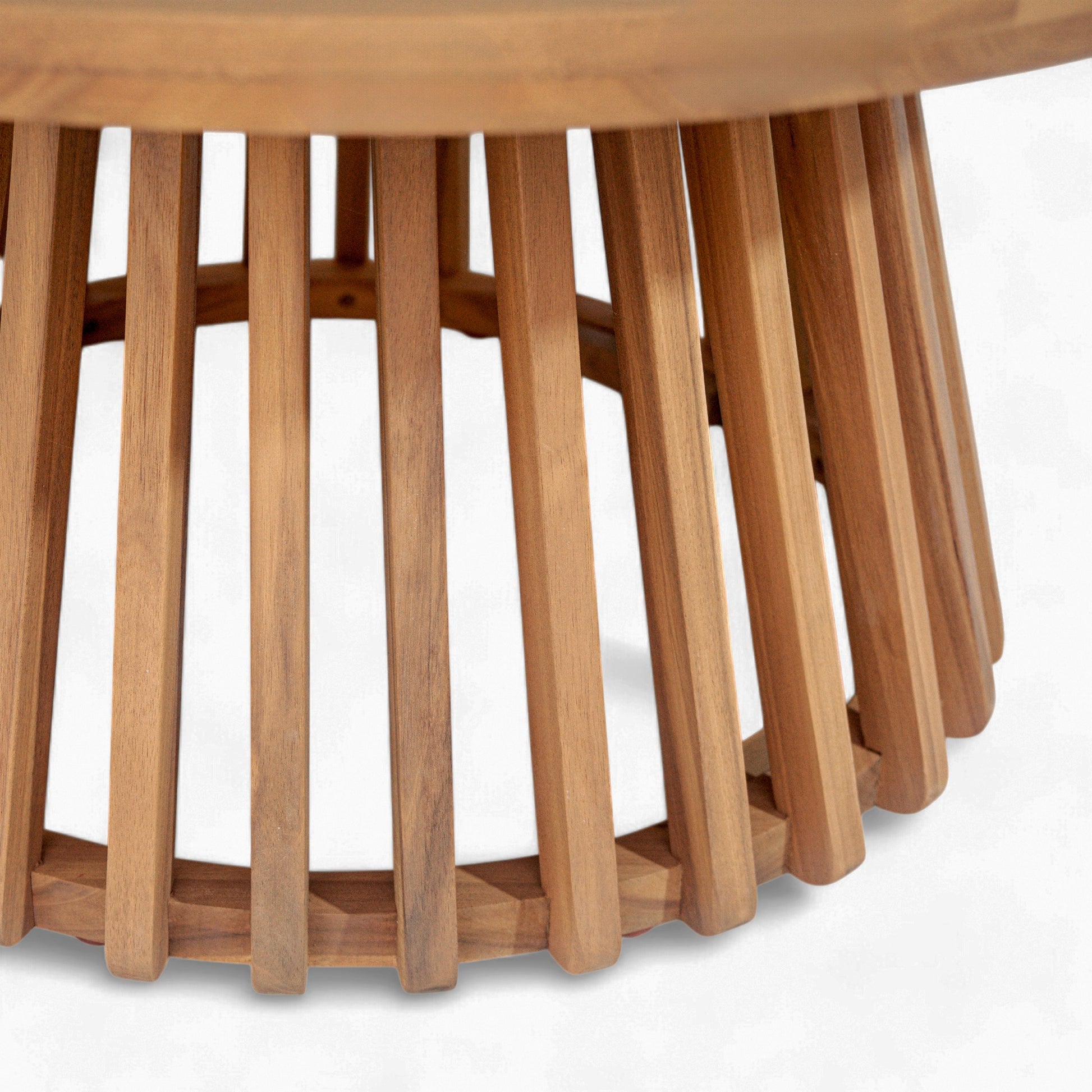 Acacia wood patio table base with slat legs from Claremont 3-Seater Daybed and Table Set on Tampa Home & Garden Store