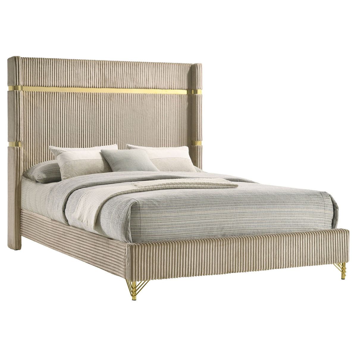 Malcolm Timeless Wingback Upholstered Bed