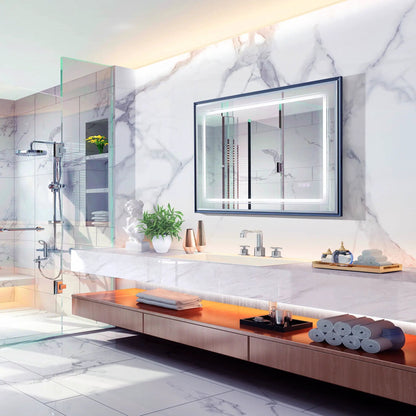 Led Beveled Front and Backlit Mirror for Bathroom