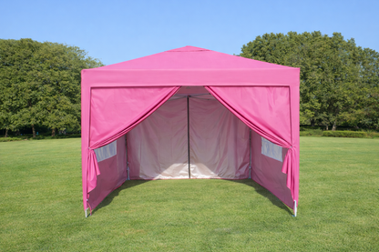 10x10 ft pink outdoor pop up gazebo canopy tent HouseOfZazla with sidewalls on Tampa Home & Garden Store