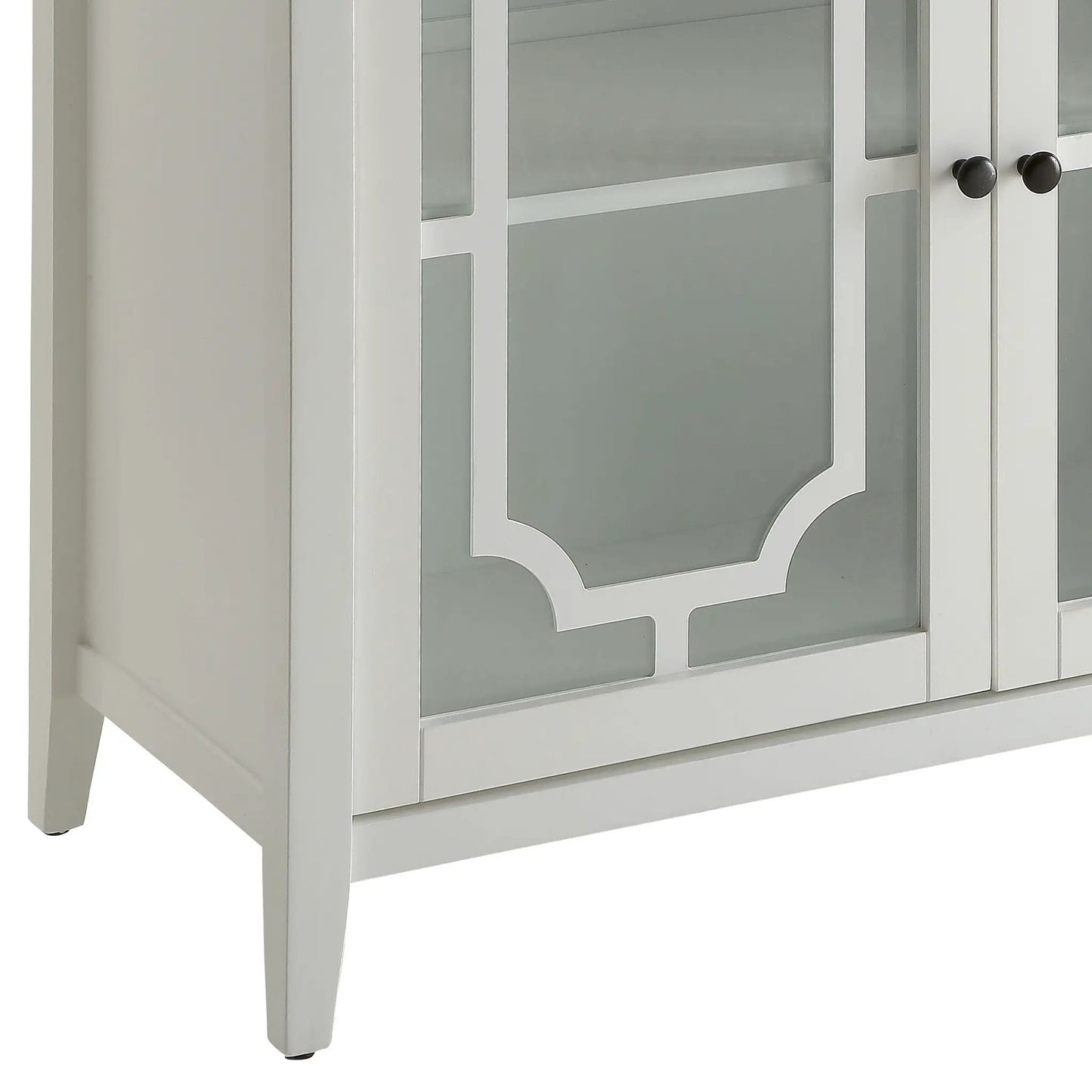 Ceara White Console Cabinet With Glass Doors