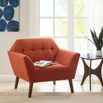 Lounge Chair With Button Tufting Mid Century