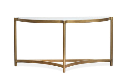 Cassidy demilune sofa table in aged brass with Volakas marble top by Unique Piece Furniture on Tampa Home & Garden Store