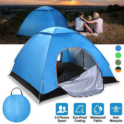 GemGear 4-Person Pop-Up Tent blue with instant setup and mosquito-net doors on Tampa Home & Garden Store