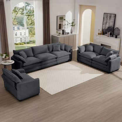 Elegant Sectional Sofa Set with Deep Seats