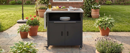Foldable Outdoor Grill Cart and Prep Table