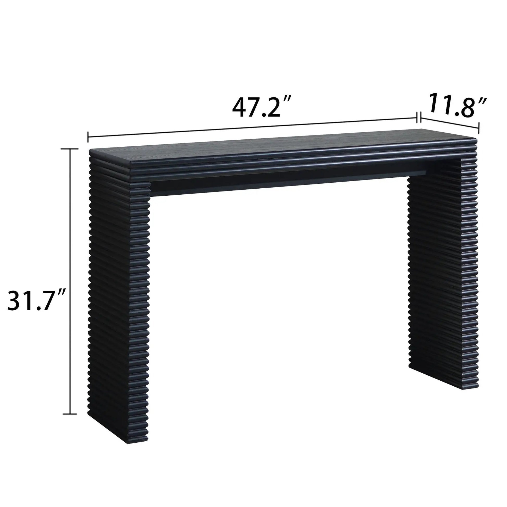 Modern console table with black ribbed legs and rectangular top by Unique Piece Furniture on Tampa Home & Garden Store