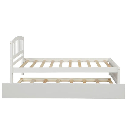 Platform Bed Wood Bed Frame With Trundle