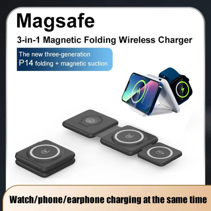 Folding Magnetic Suction Wireless Charger 3-in-1 by FLIPSTYLEZLLC with 4 modular charging pads on Tampa Home & Garden Store