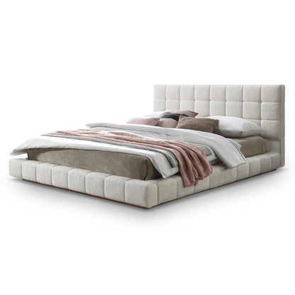 Modern Upholstered Platform Bed and Wood Slats