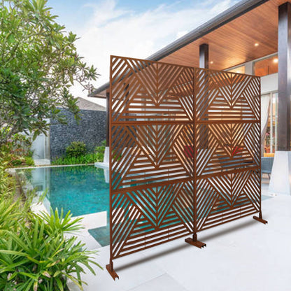 Freestanding Metal Privacy Screen and Stand