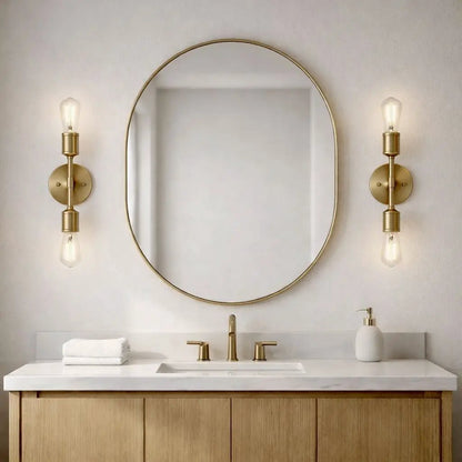 Reverie Double Lights Wall Sconce Clear Gold