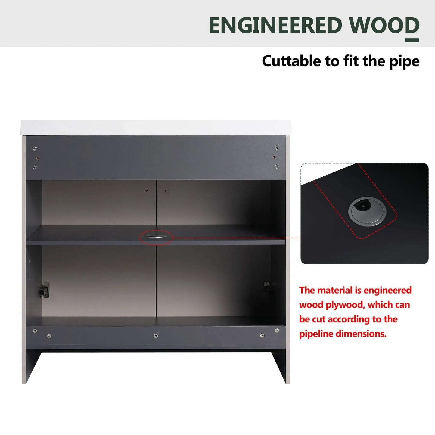 Modern Freestanding Vanity with Soft Close Doors