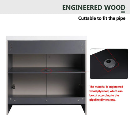 Modern Freestanding Vanity with Soft Close Doors