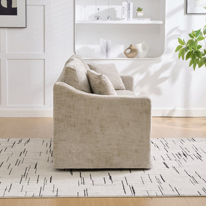 83.86-inch wide modern casual sofa in wheat fabric by HouseOfZazla on Tampa Home & Garden Store