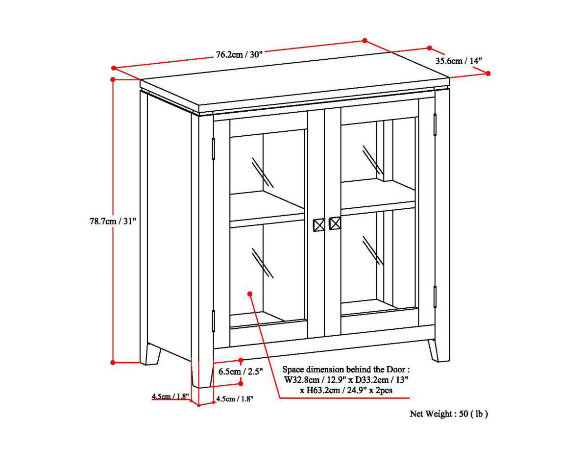 Cosmopolitan Handcrafted Medium Storage Cabinet, glass-door accent cabinet by HouseOfZazla on Tampa Home & Garden Store