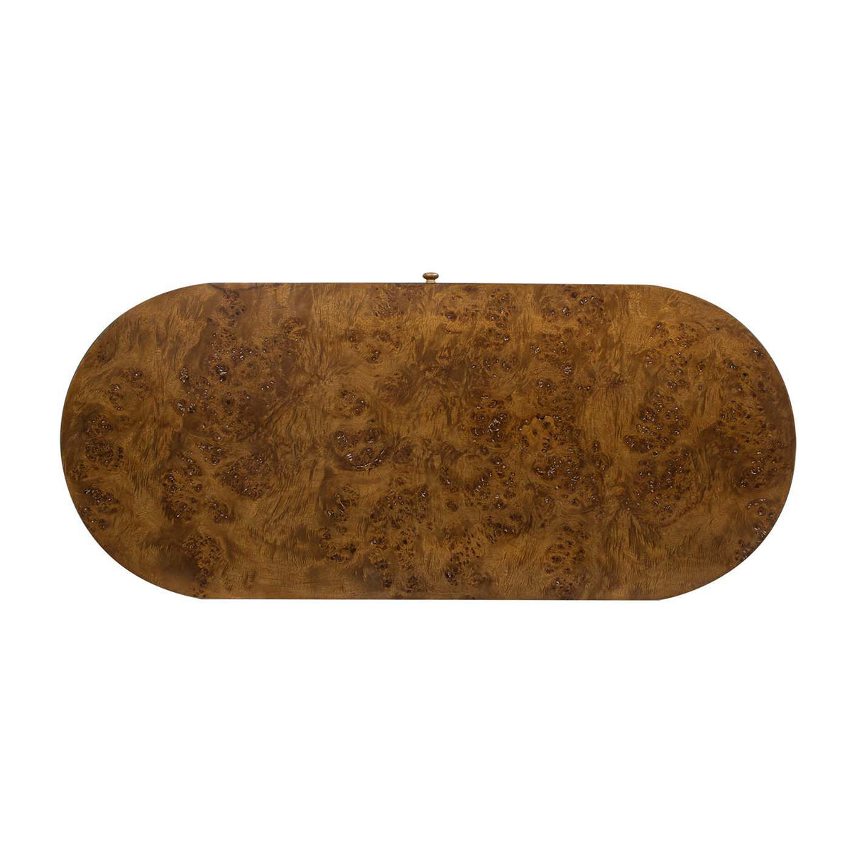 Oval burl wood veneer computer desk top with single centered drawer knob in brown, HouseOfZazla on Tampa Home & Garden Store