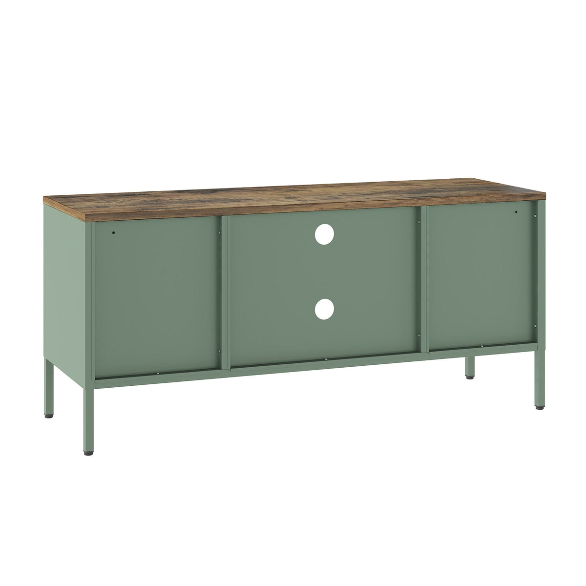 Storage Cabinet TV Stand with steel frame in green, woodgrain top by HouseOfZazla on Tampa Home & Garden Store