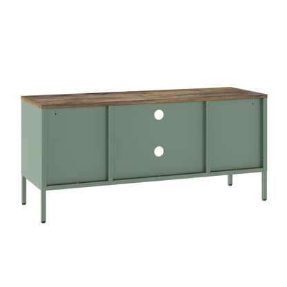 Storage Cabinet TV Stand with steel frame in green, woodgrain top by HouseOfZazla on Tampa Home & Garden Store