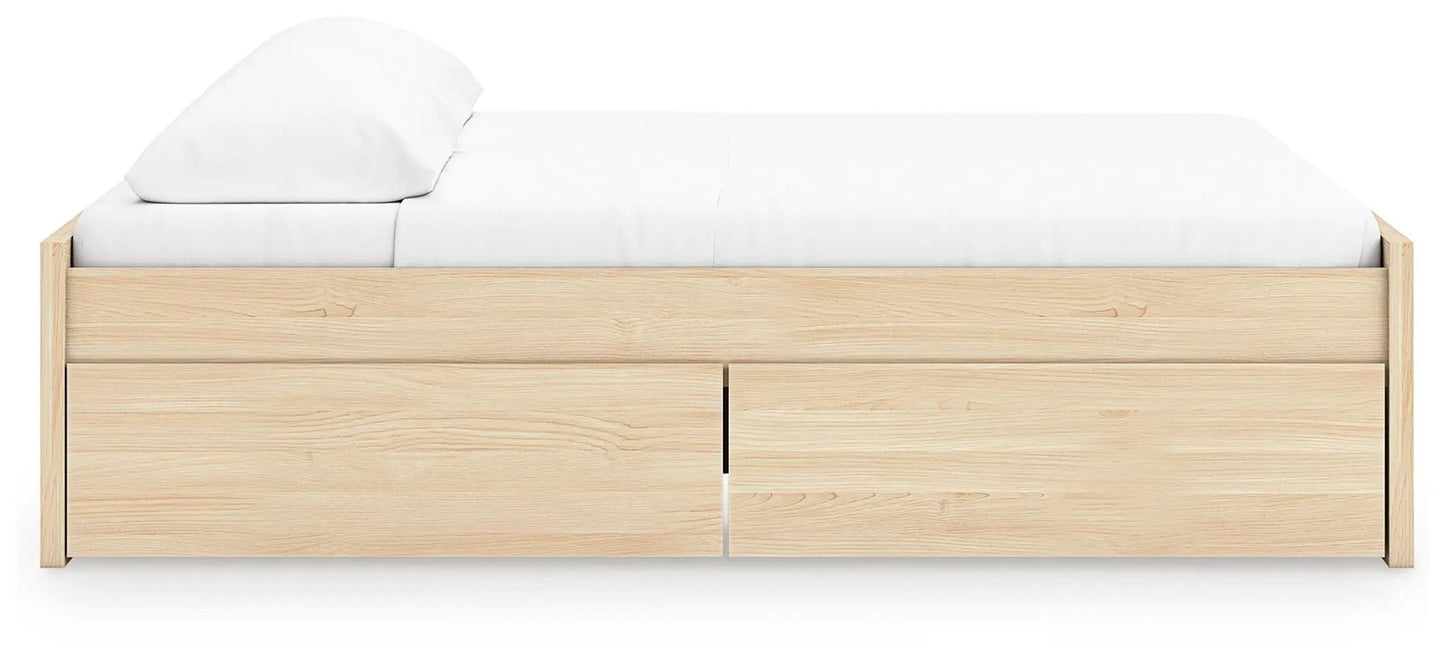 Onita platform bed with storage drawers in natural oak finish by Unique Piece Furniture on Tampa Home & Garden Store