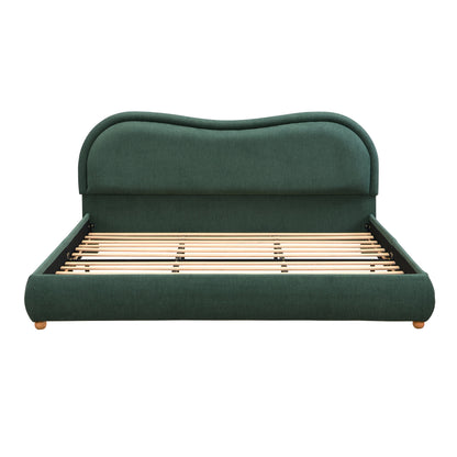 King Upholstered Platform Bed And Oak Legs
