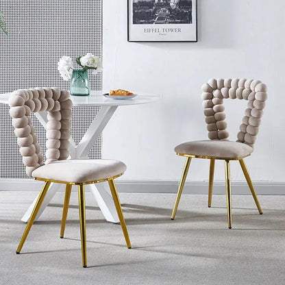 Modern Chair With Iron Tube Legs and Cushions
