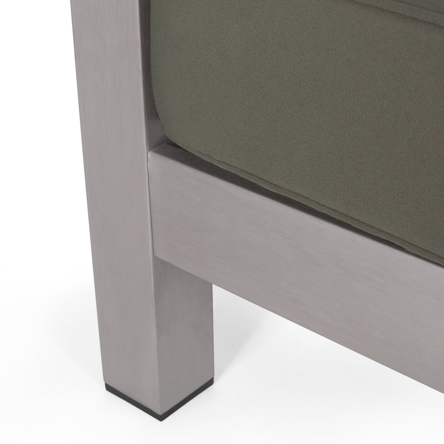 Outdoor aluminum loveseat with olive-green cushions by HouseOfZazla on Tampa Home & Garden Store