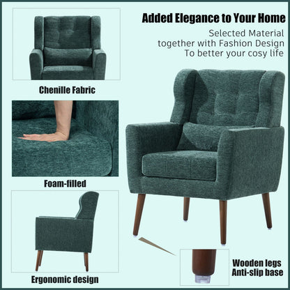 Modern Padded Accent Chair and Extra Pillow