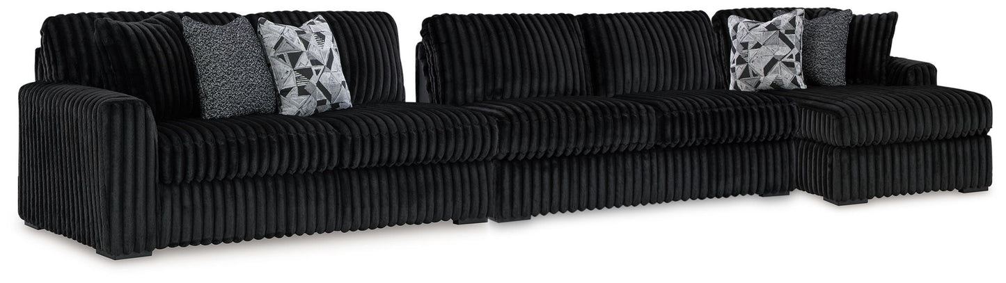 Midnight Madness Sectional and Jumbo Corduroy