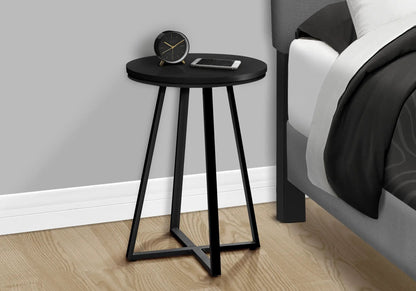 Accent Table, Side, Round black metal with clock and phone, Unique Piece Furniture on Tampa Home & Garden Store