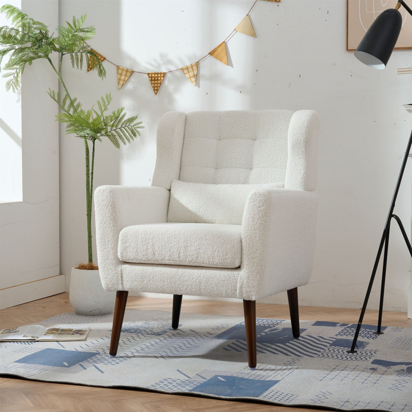 Modern Padded Accent Chair and Extra Pillow