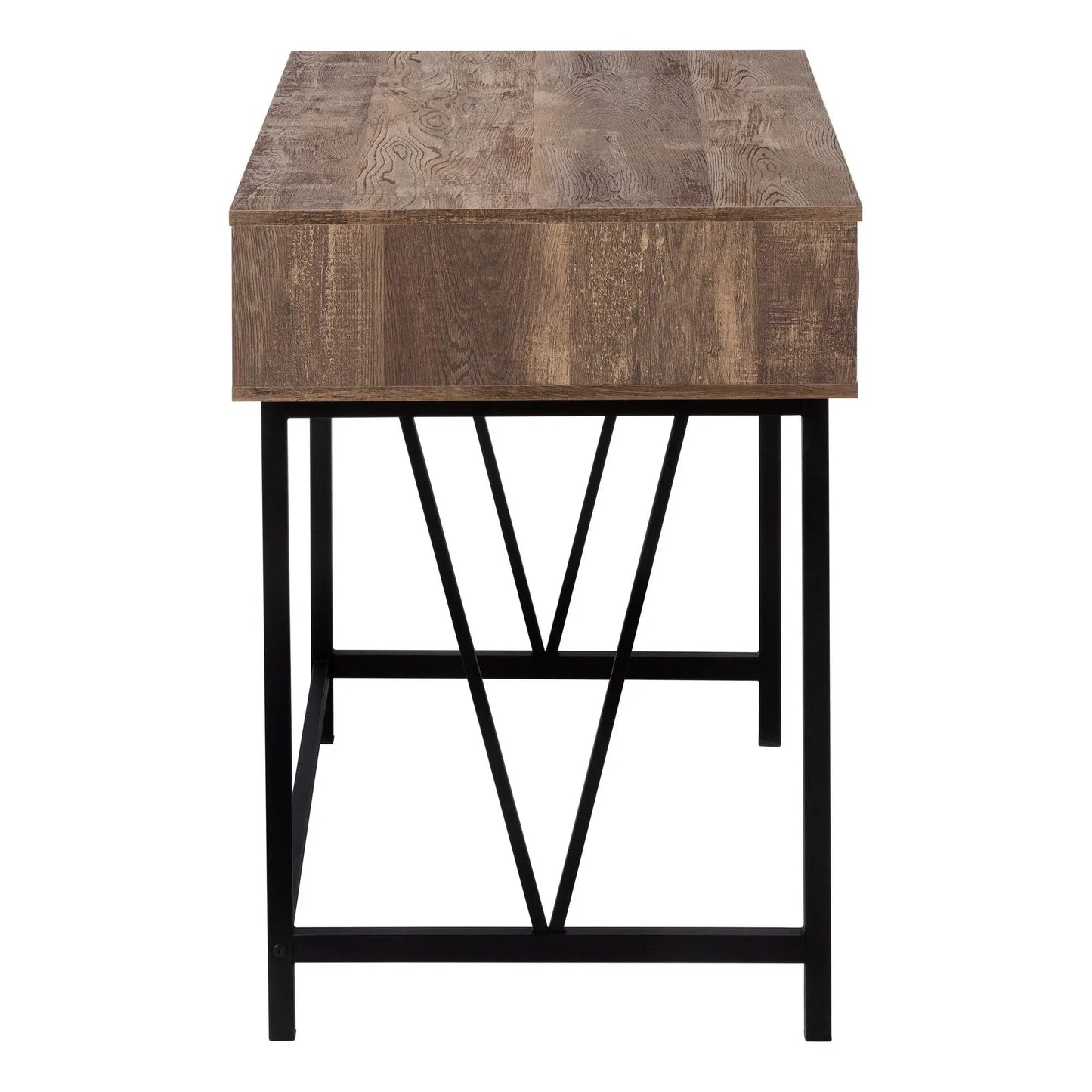 Unique Piece Furniture writing desk with rustic wood top and black metal hairpin legs on Tampa Home & Garden Store