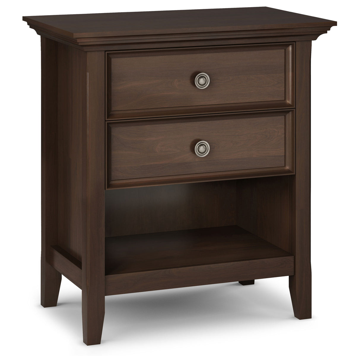 Handcrafted Bedside Table with Storage dark brown wood, 2-drawer accent nightstand HouseOfZazla on Tampa Home & Garden Store
