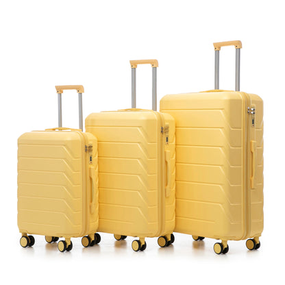 3-piece yellow spinner luggage set 20/24/28 with combination locks, HouseOfZazla on Tampa Home & Garden Store