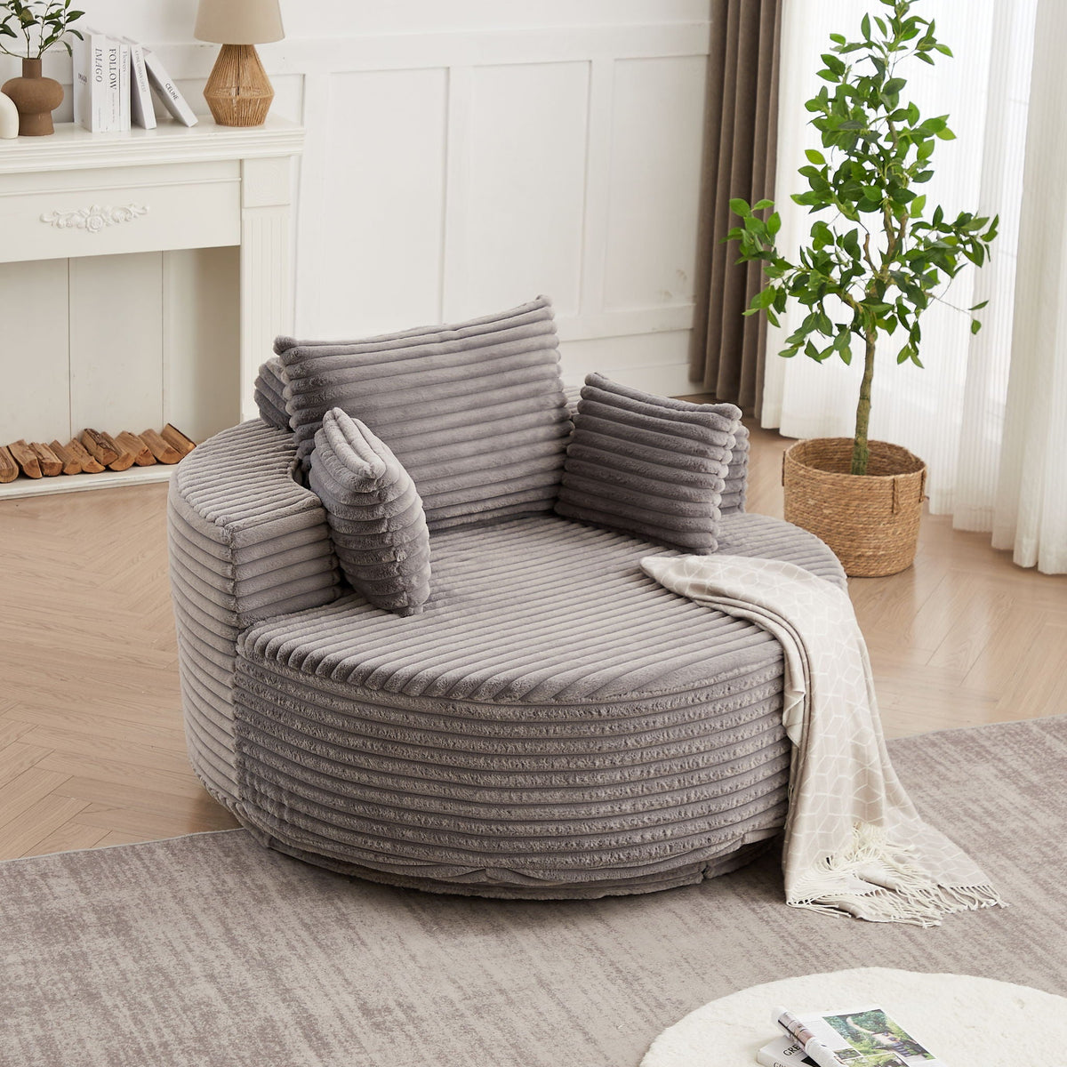 Modern Single Sofa and Swivel Sleeper Chair