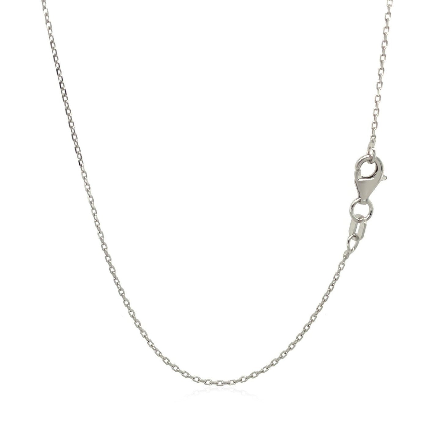 18k white gold diamond-cut cable link chain necklace 0.75 mm with lobster clasp on Tampa Home & Garden Store