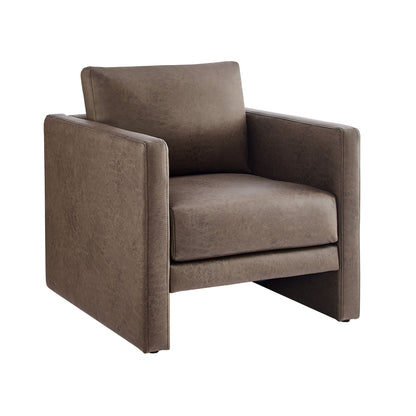 Tulo Arm Chair with Coil Spring Seating, dark brown leather-look upholstery, HouseOfZazla on Tampa Home & Garden Store