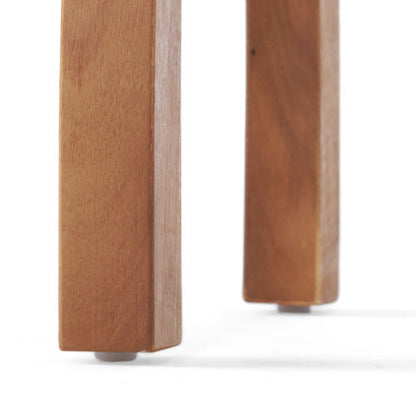 Outdoor club chair legs in warm acacia wood finish on Tampa Home & Garden Store