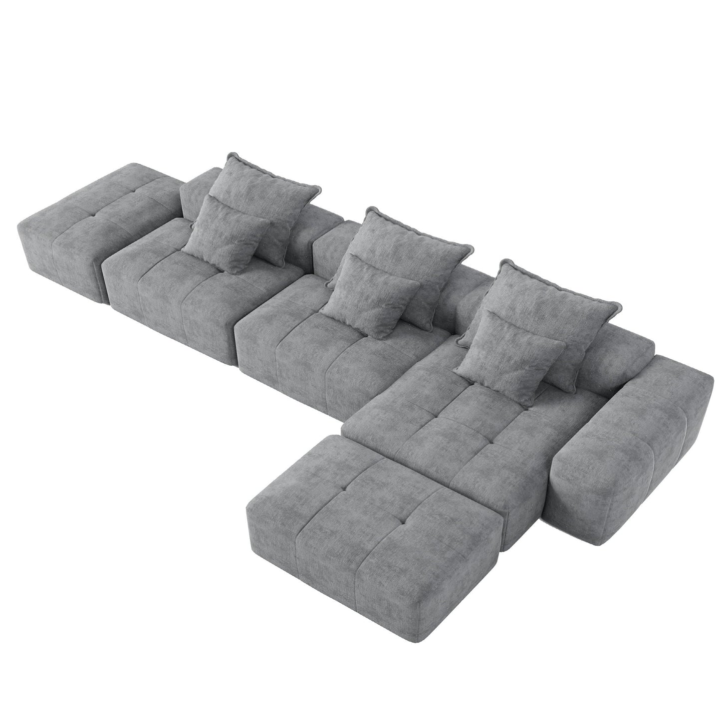 Modern Oversized DIY Modular Sectional Sofa With Pillows in gray by HouseOfZazla on Tampa Home & Garden Store