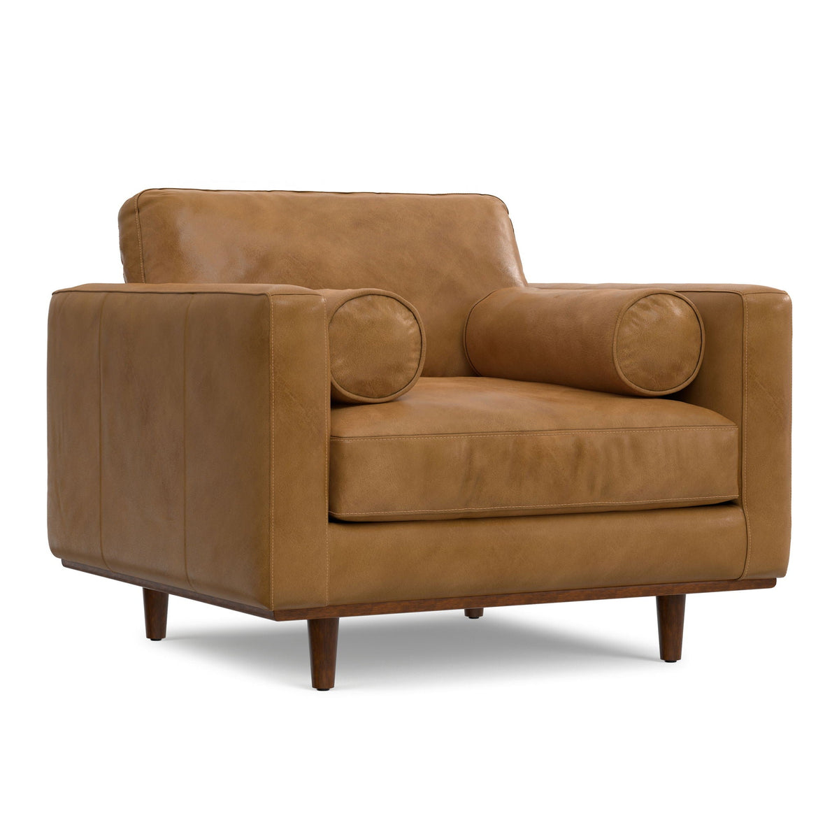 Wide Arm Chair with Removable Cushions tan leather by HouseOfZazla, armchair on Tampa Home & Garden Store
