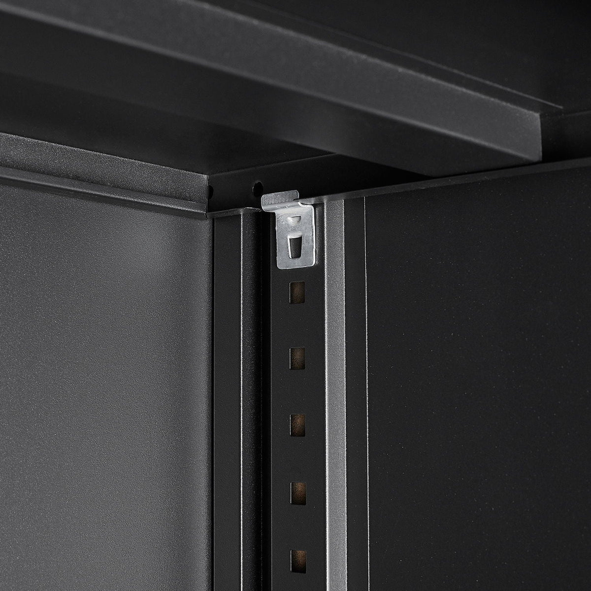 Metal filing cabinet with locking doors and adjustable shelf in black by HouseOfZazla on Tampa Home & Garden Store