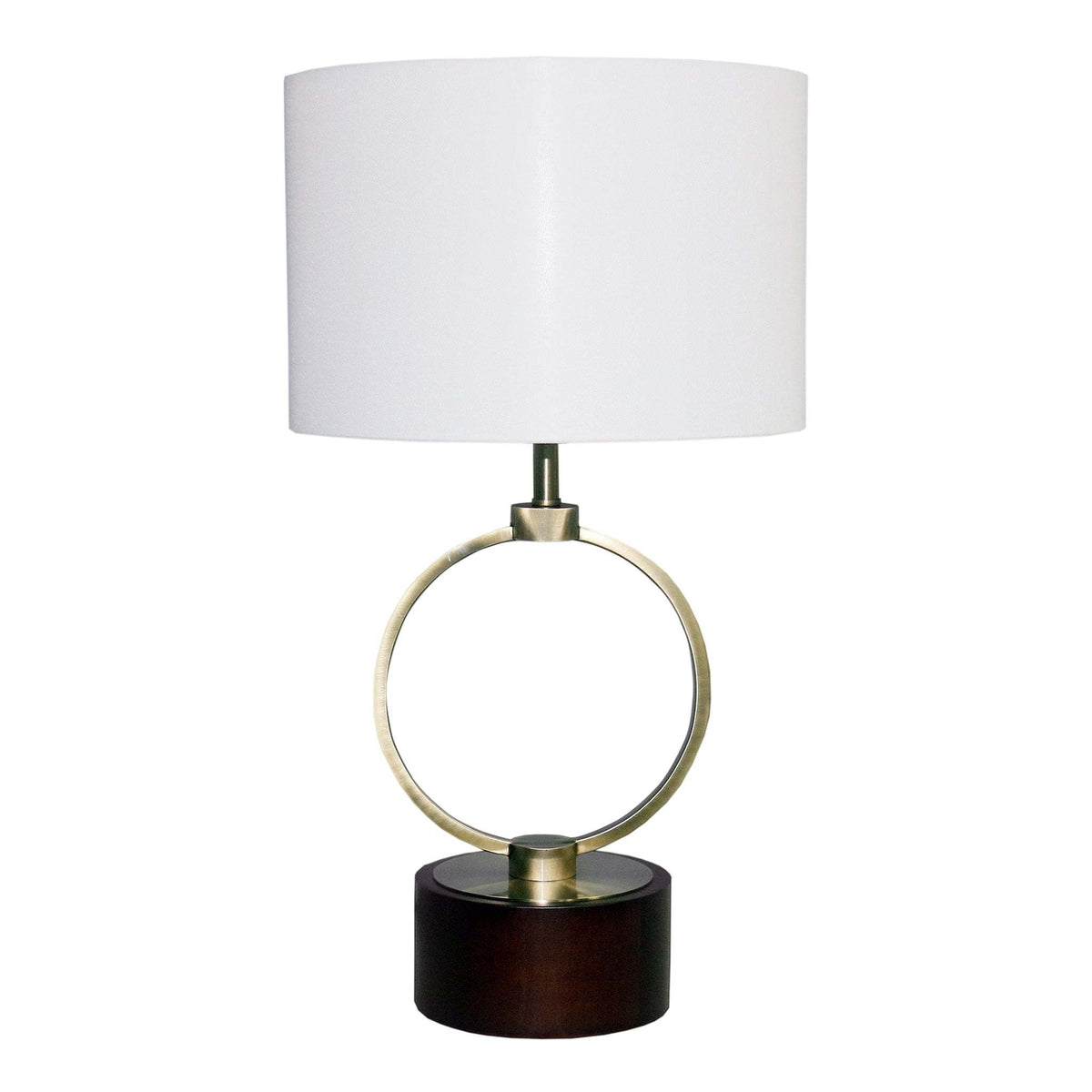 Nordic Home Bedroom Table Lamp with white shade and circular metal ring by HouseOfZazla on Tampa Home & Garden Store