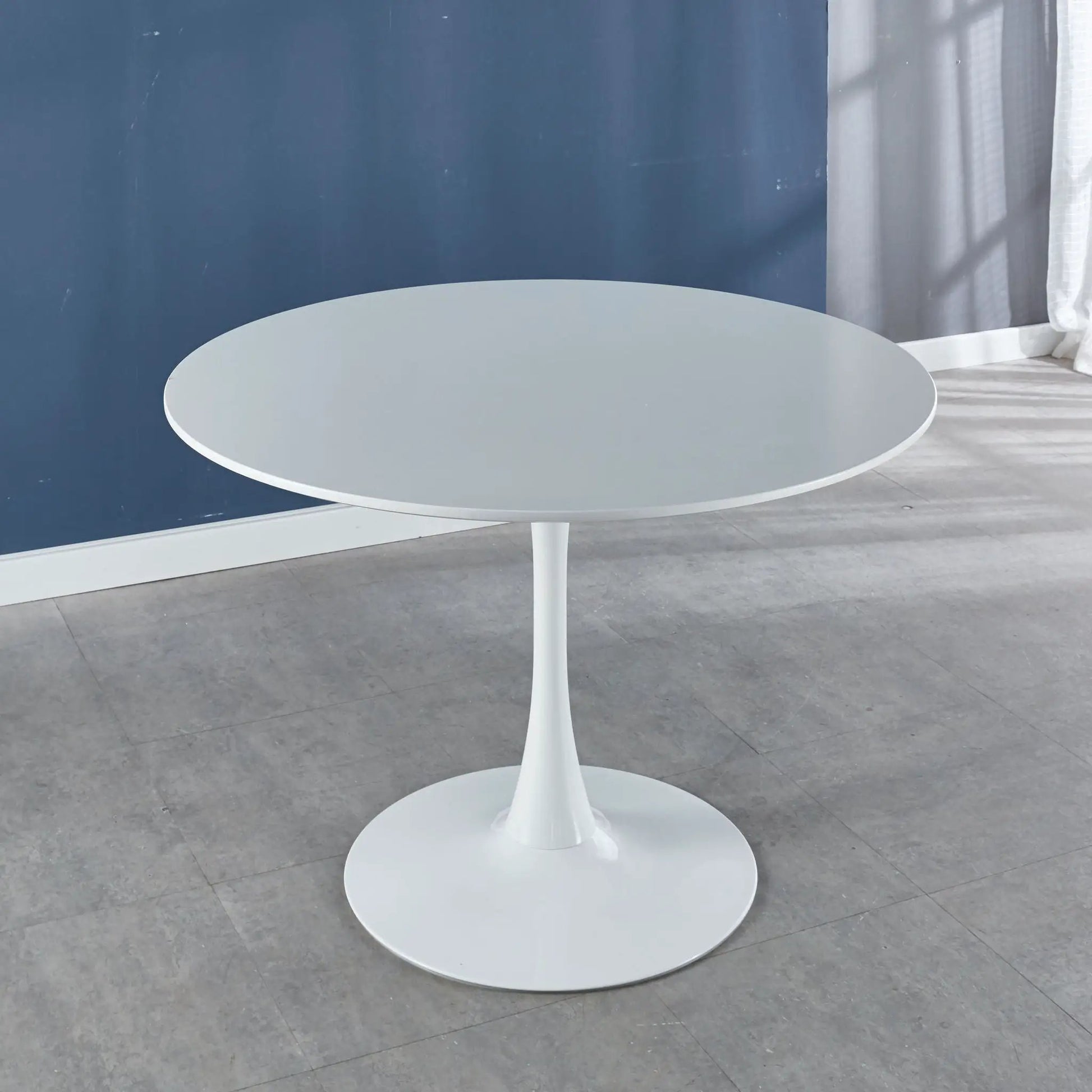 Tulip Special Dining Table round white top with tulip pedestal base, modern dining table on Tampa Home & Garden Store