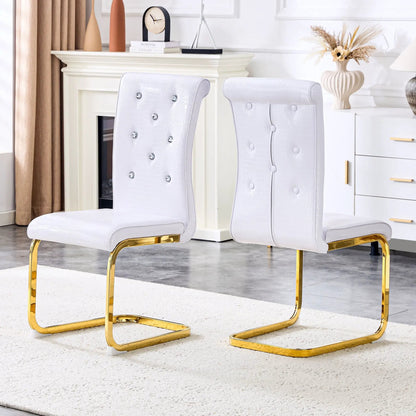 Elegant Faux Alligator Upholstered Dining Chairs